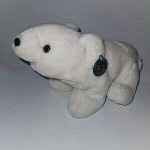 VTG King Plush Kuddles White Polar Bear Plush 11" Long Stuffed Animal Toy w/TAG